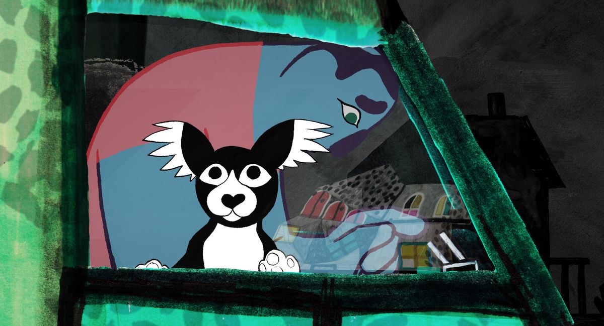 Marona guarda fuori dal finestrino di un'auto