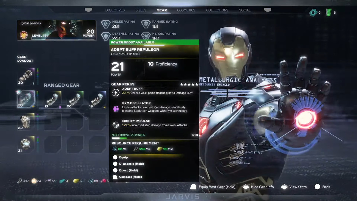 Personalizzazione degli attrezzi di Iron Man