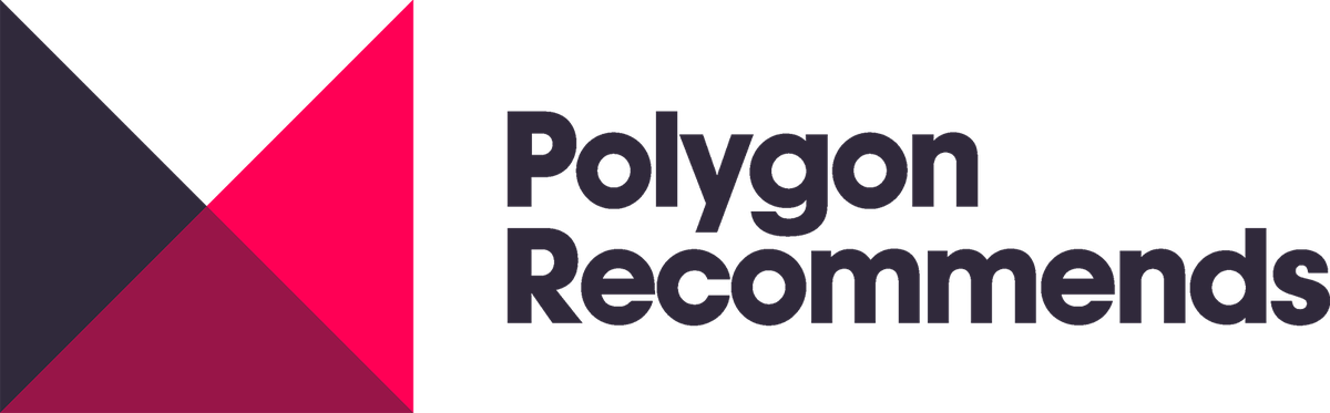 Polygon Raccomanda il logo con il testo 