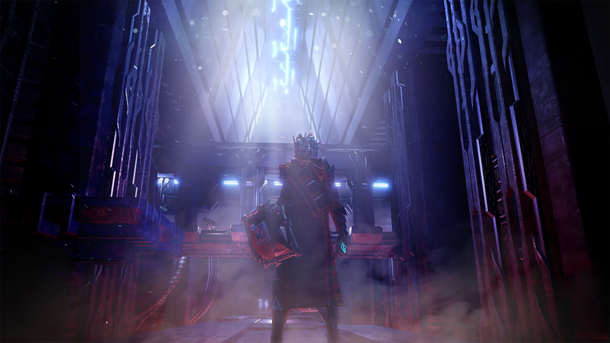 Personaggio Hellpoint con spada e scudo