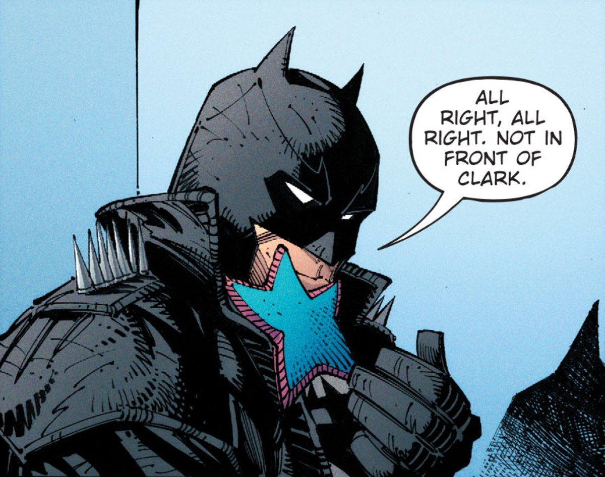 Batman riceve un piccolo abbraccio da Jarro, la stella marina psichica.