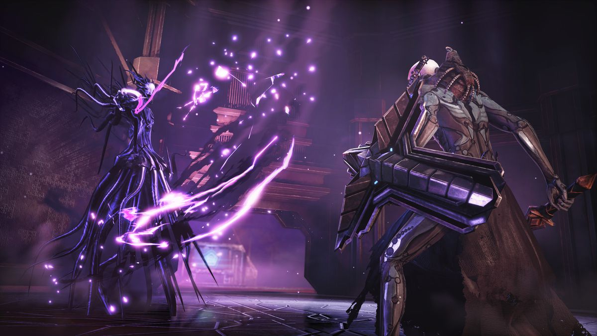 Una battaglia contro il primo boss di Hellpoint