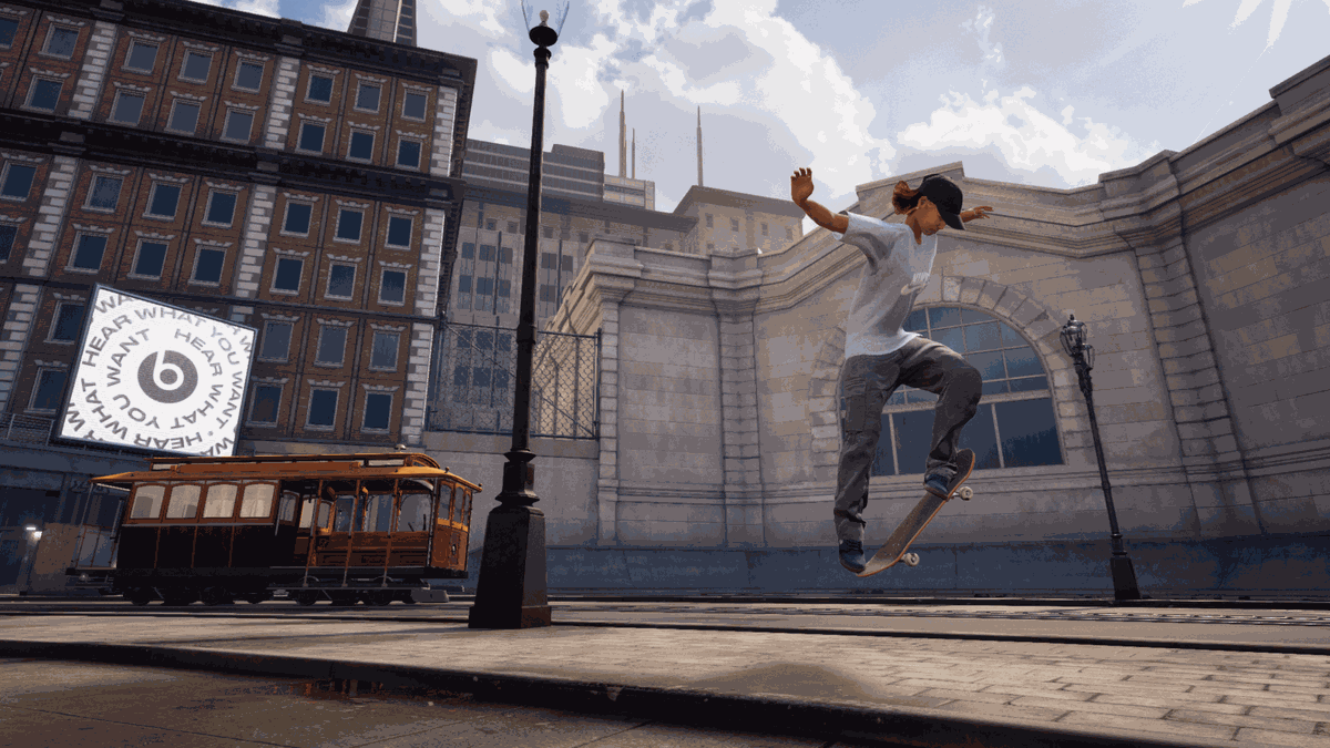 Aori Nishimura in Pro Skater 1 e 2 di Tony Hawk che esegue un trick flat ground
