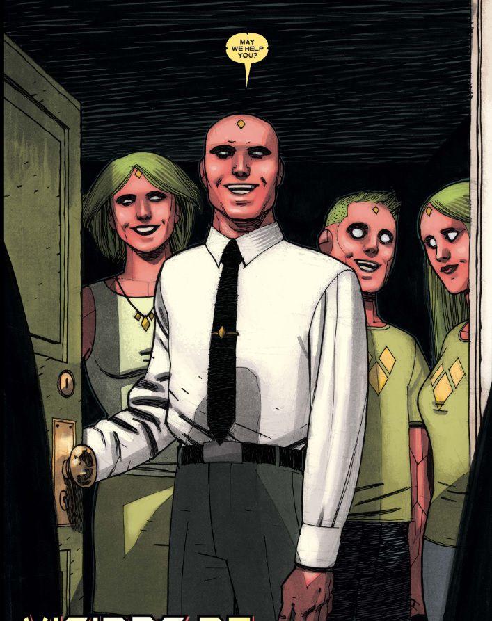 The Vision, sua moglie Virginia, la figlia Viv e il figlio Vin, in The Vision, Marvel Comics (2016).