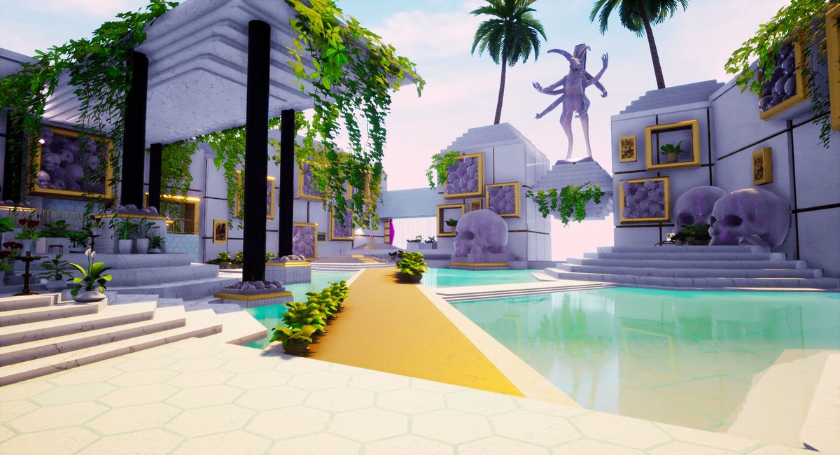 L'area di apertura in Paradise Killer.
