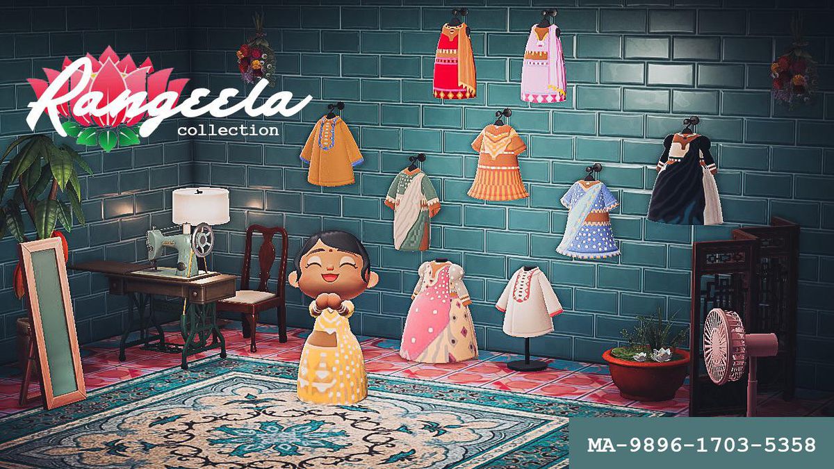 Animal Crossing: New Horizons - un giocatore mostra il suo vestito e la sua carta personalizzati