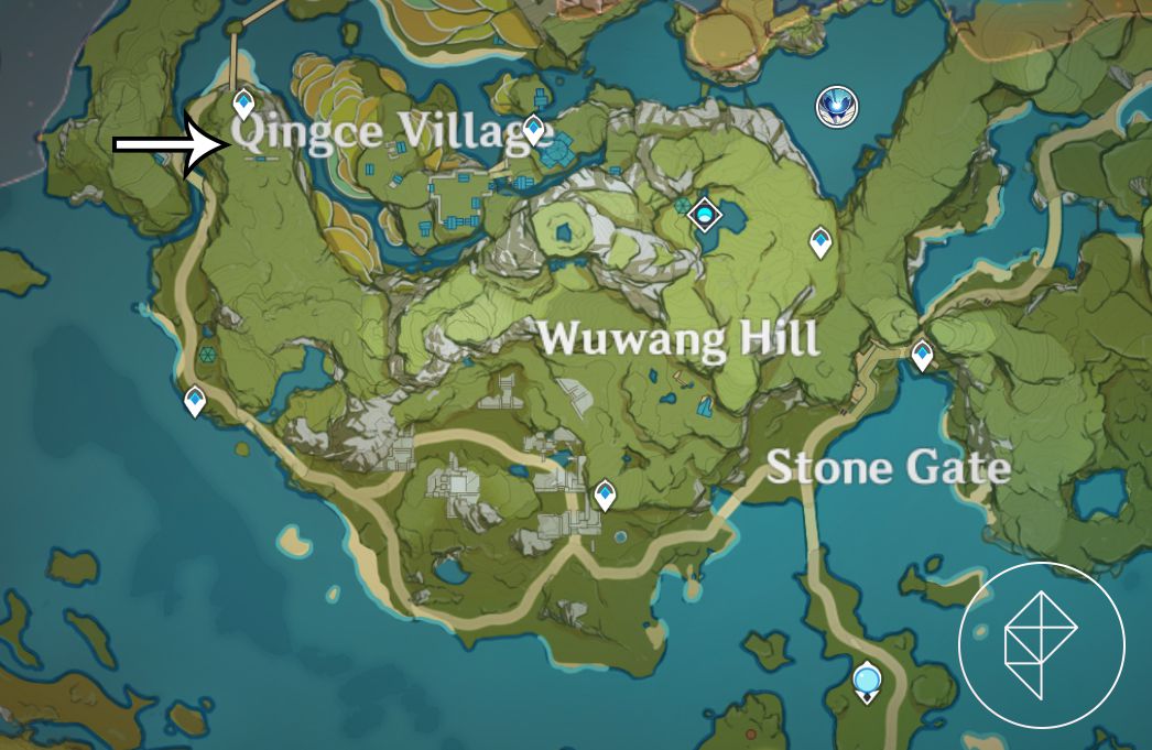 Una mappa che mostra dove trovare il secondo pezzo di tesoro