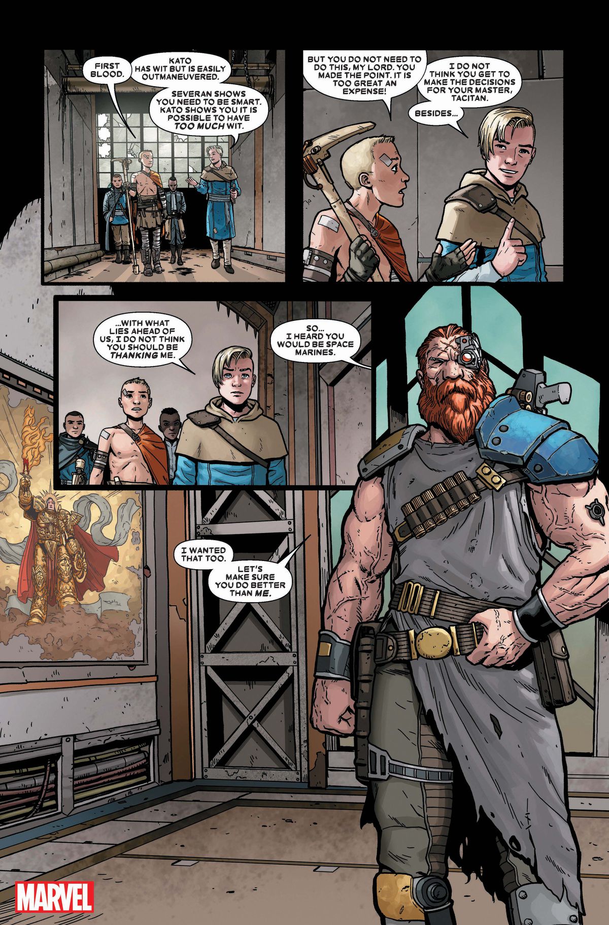 L'uomo più corpulento che tu abbia mai visto dice di essere uno Space Marine fallito. Giura che questi ragazzi si raddrizzino e siano pronti per le prove a venire.