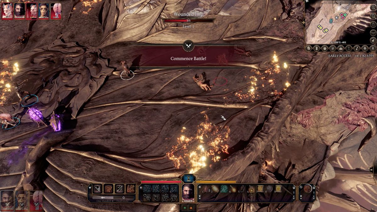 Schermata di inizio battaglia di Baldur's Gate 3