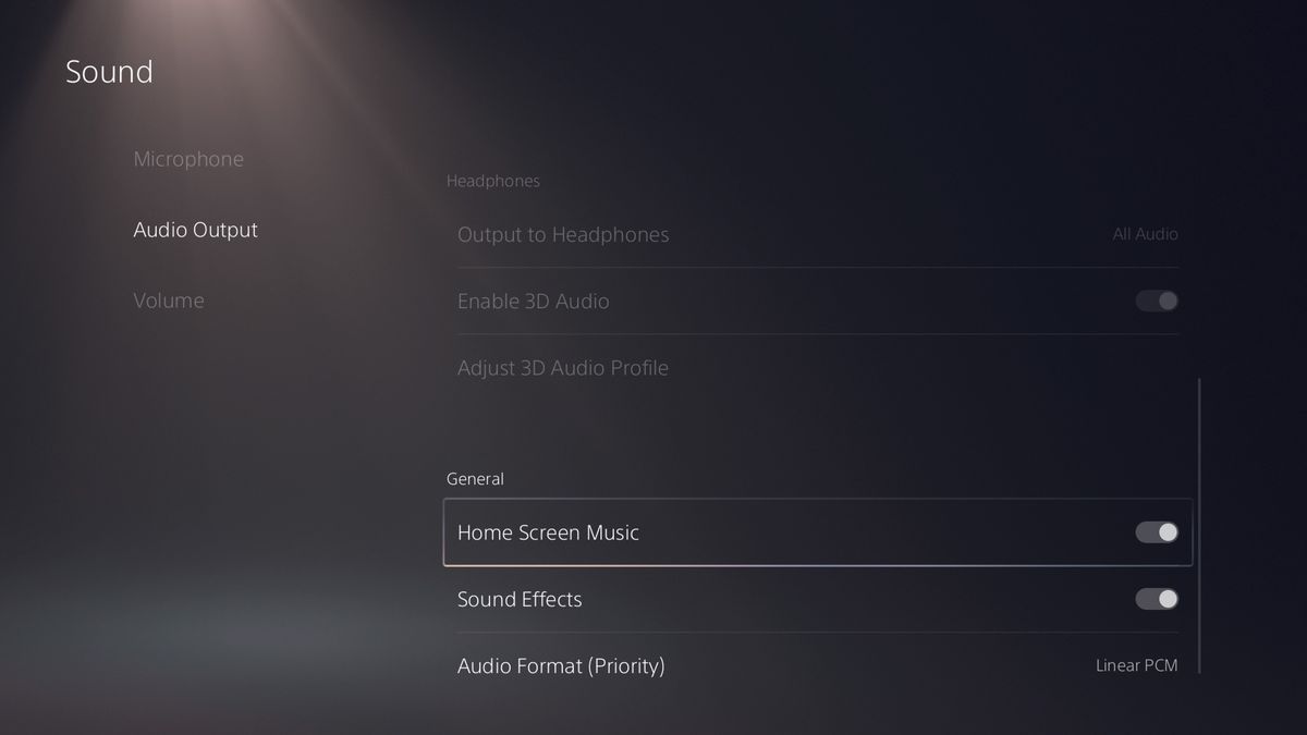 L'opzione Menu Music per PlayStation 5