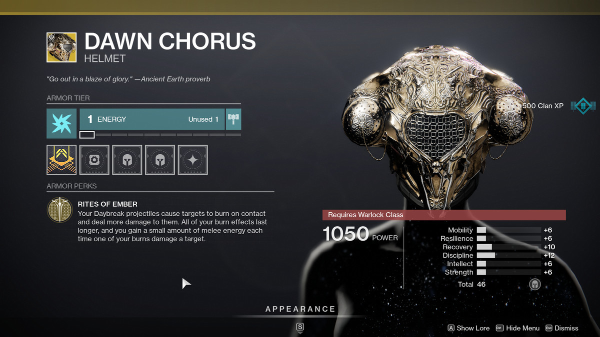 Dawn Chorus Armatura esotica in Destiny 2