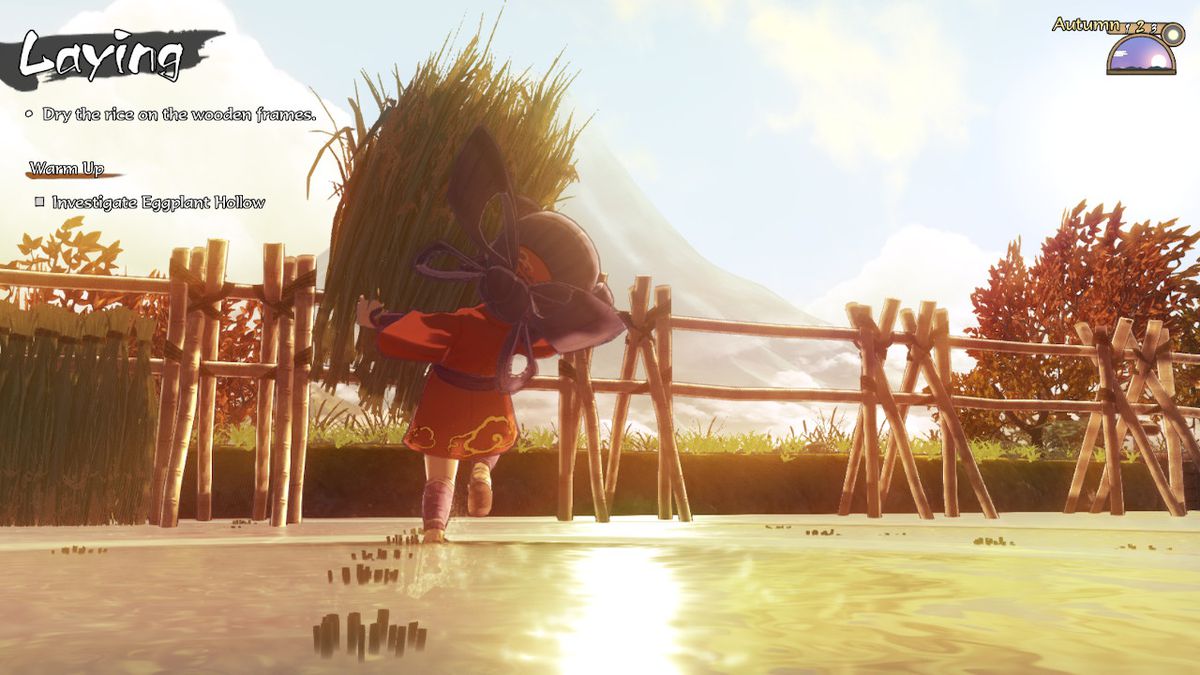 Sakuna si prende cura delle sue risaie