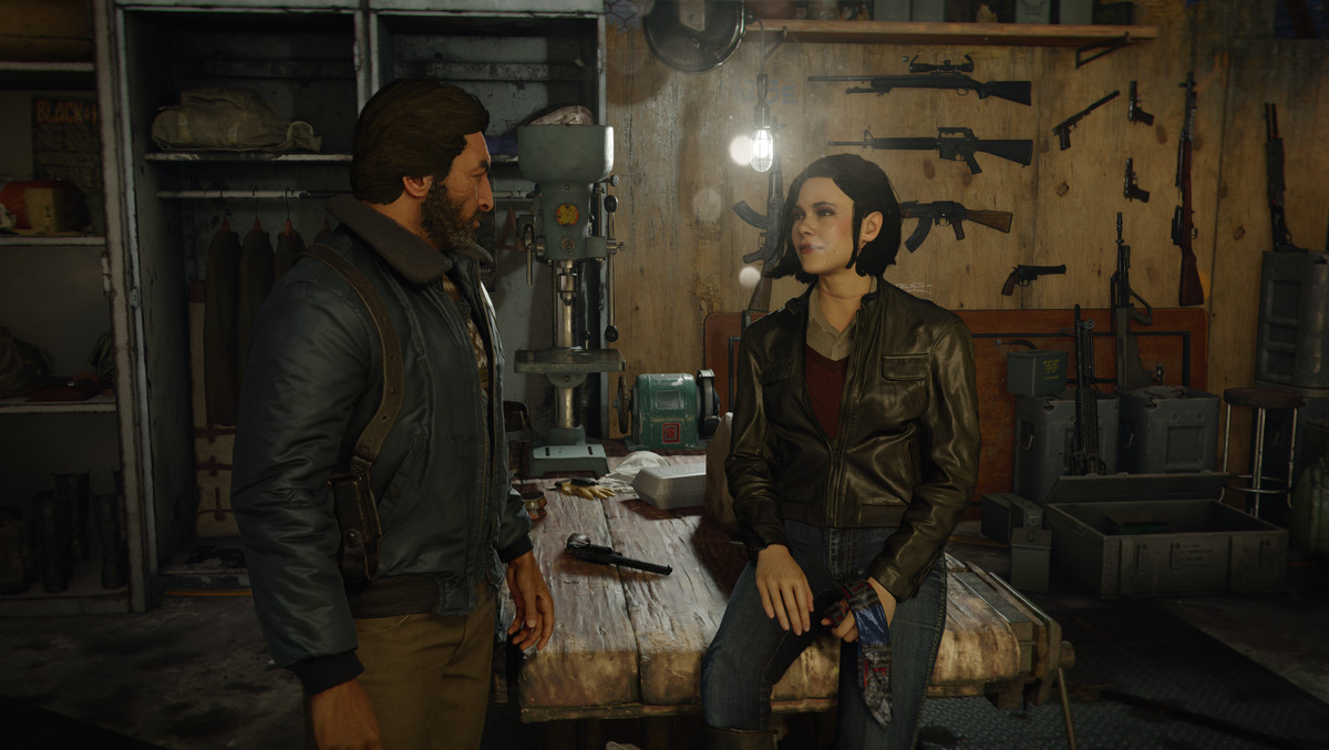 Call of Duty: Black Ops Cold War characters stand in a room full of ammunitions