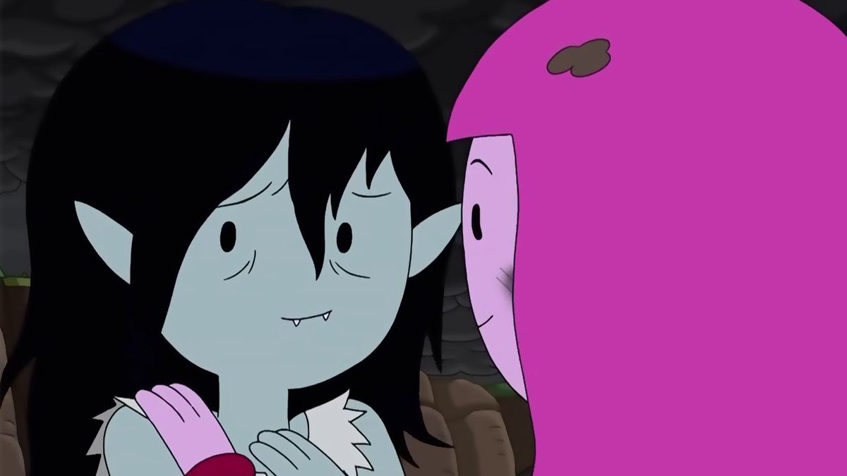 marceline and bubblegum share a moment in adventure time