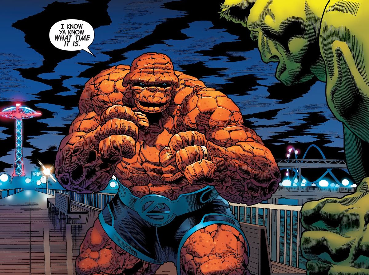 The Thing si scontra con Hulk sul lungomare di Coney Island e dice semplicemente: