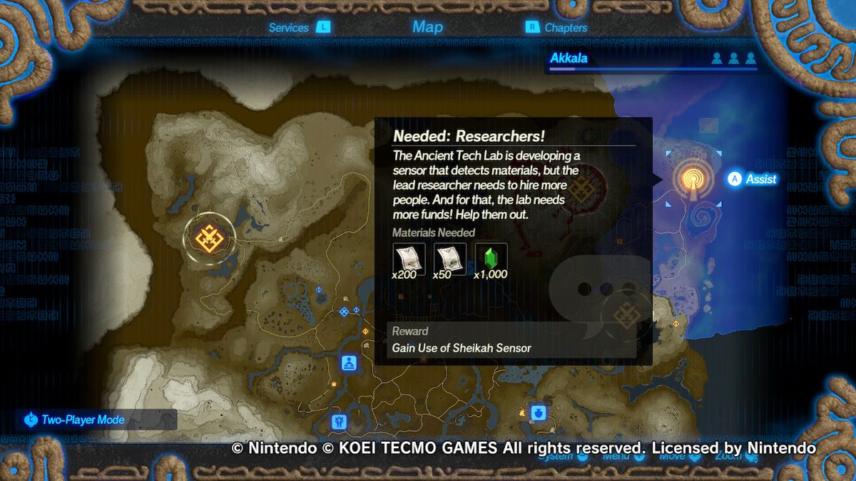 Informazioni su come ottenere il sensore Sheikah in Hyrule Warriors: Age of Calamity