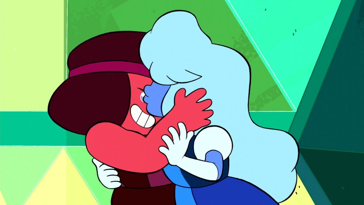 steven universe - rubino e zaffiro bacio