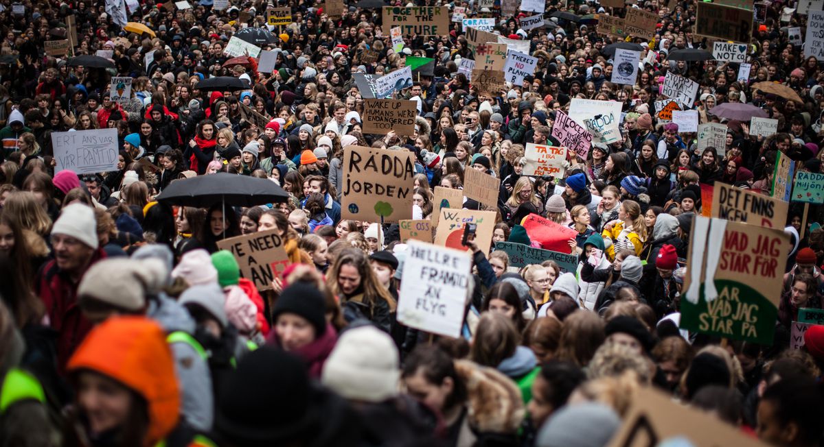 Un'immensa folla di protesta in I Am Greta