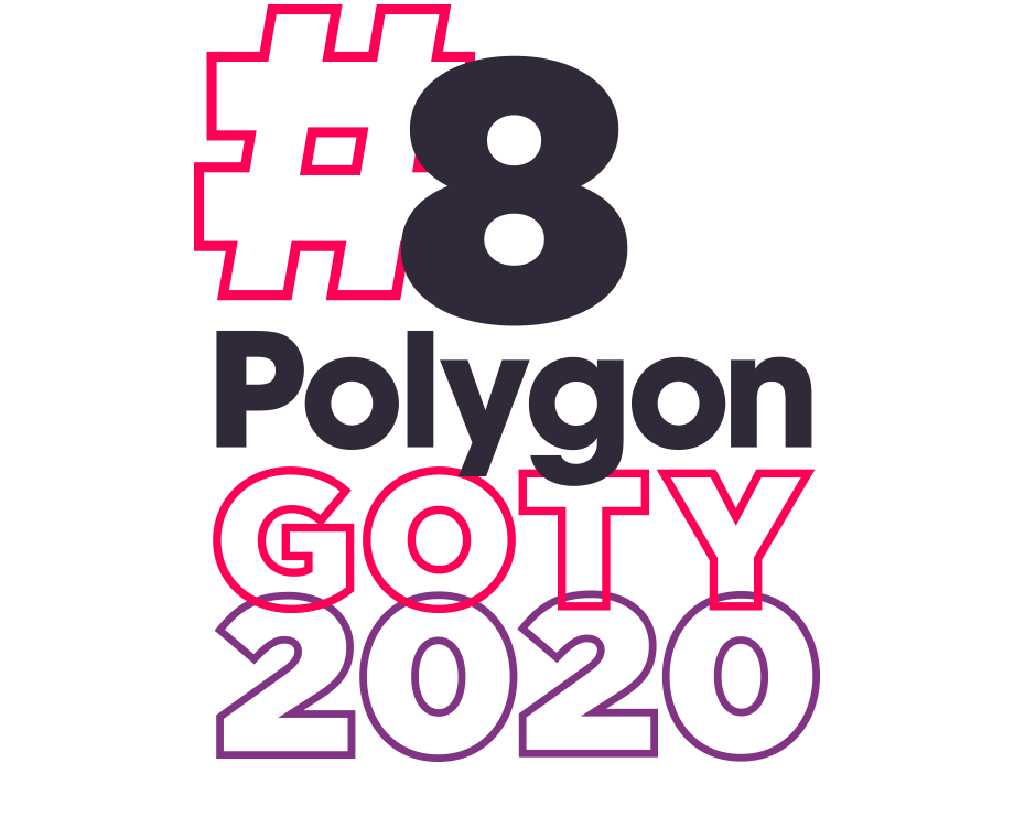 Impaginazione grafica della scritta # 8 Polygon GOTY 2020