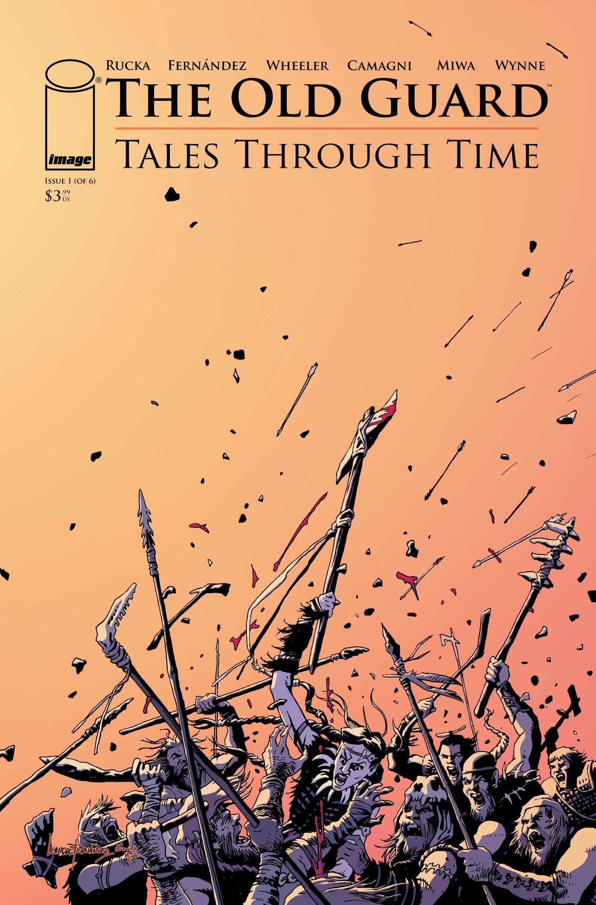 Copertina del numero 1 di The Old Guard: Tales Through Time - Scoppia una guerra con mazze e lance