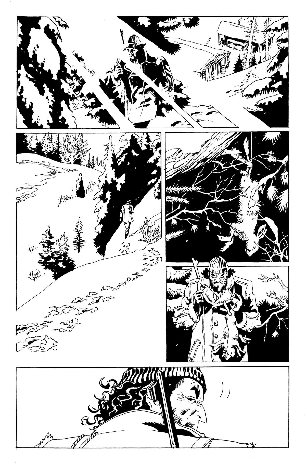 The Old Guard: Tales Through Time: un uomo caccia nei boschi nella neve