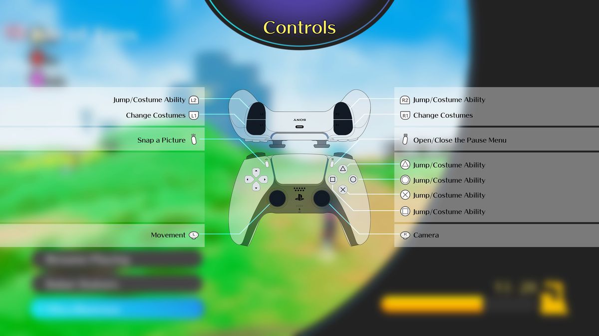 Uno screenshot del menu di controllo di Balan Wonderworld