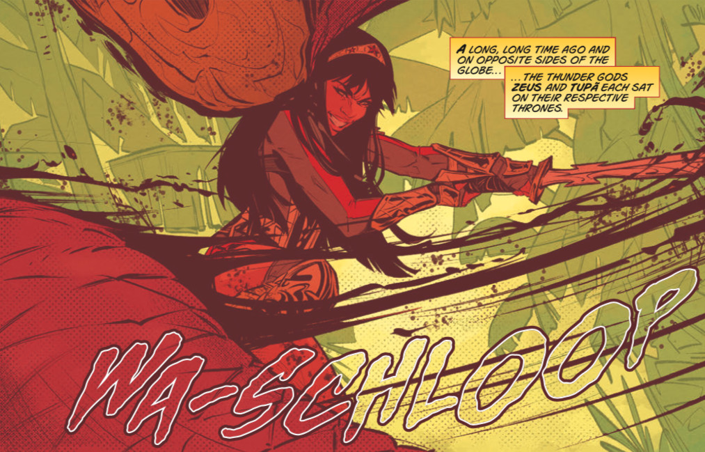 Yara Flor sfiora una testa di idra, che fa un grande suono WA-SCHLOOP