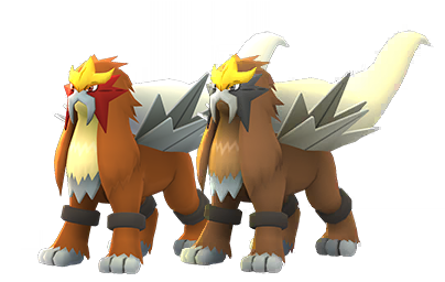 Entei e la sua forma lucida in Pokémon Go