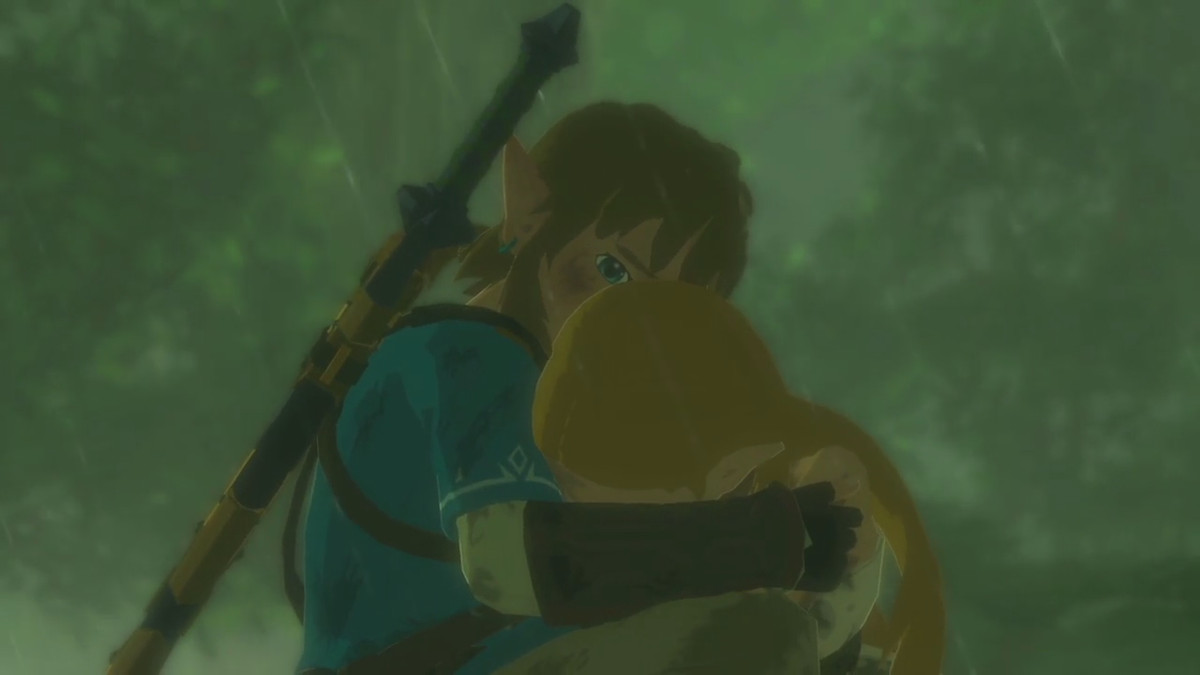 Link tiene in braccio uno Zelda sconvolto