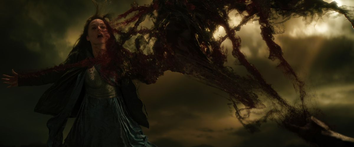 The aether coming out of Jane Foster in Thor The Dark World