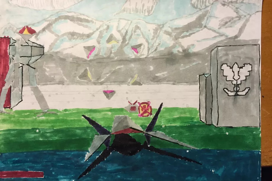 Il disegno di un bambino del gioco originale di Star Fox