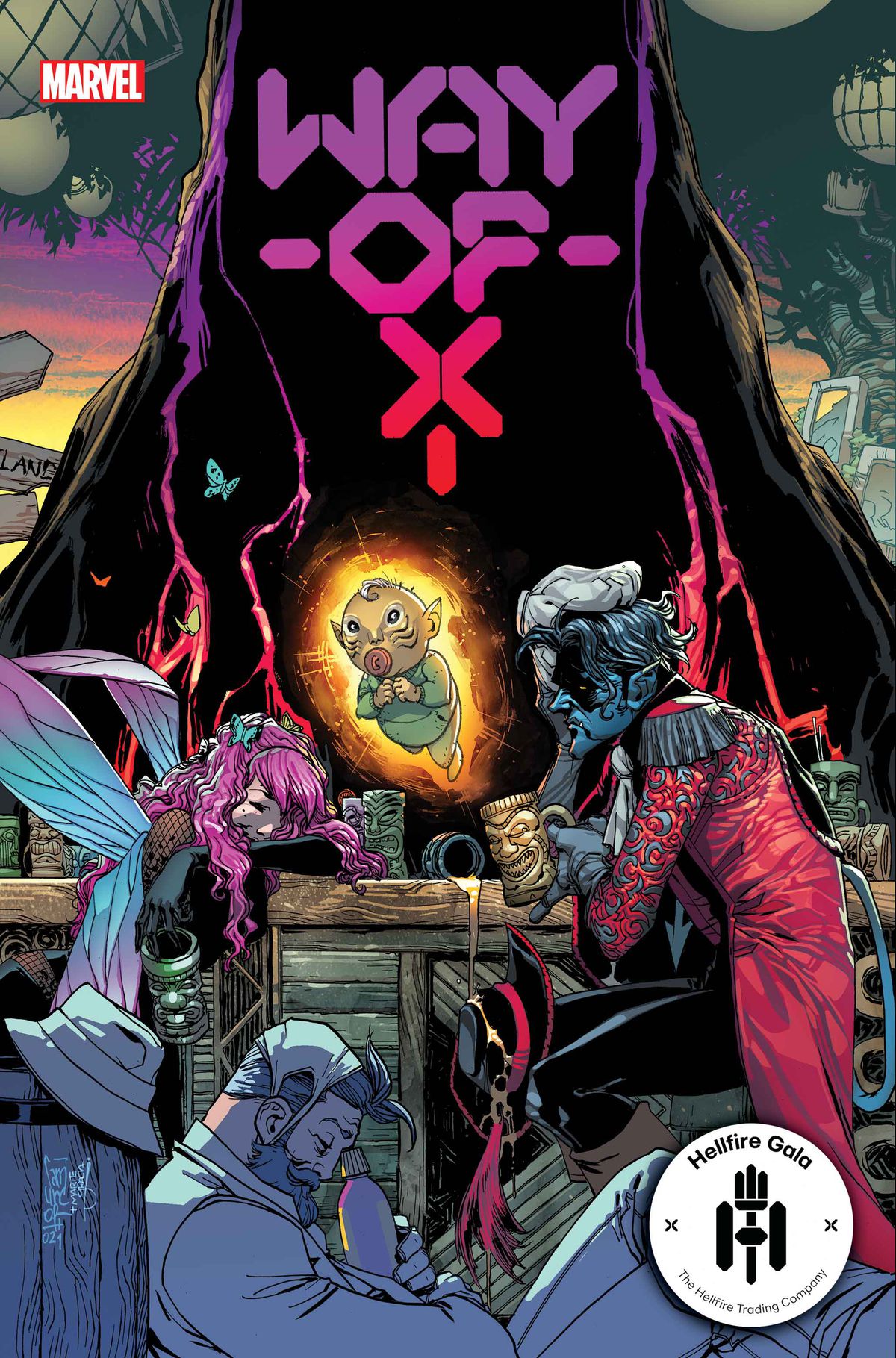 Nightcrawler è una sbornia da morire sulla copertina di Way of X # 3, Marvel Comics (2021)