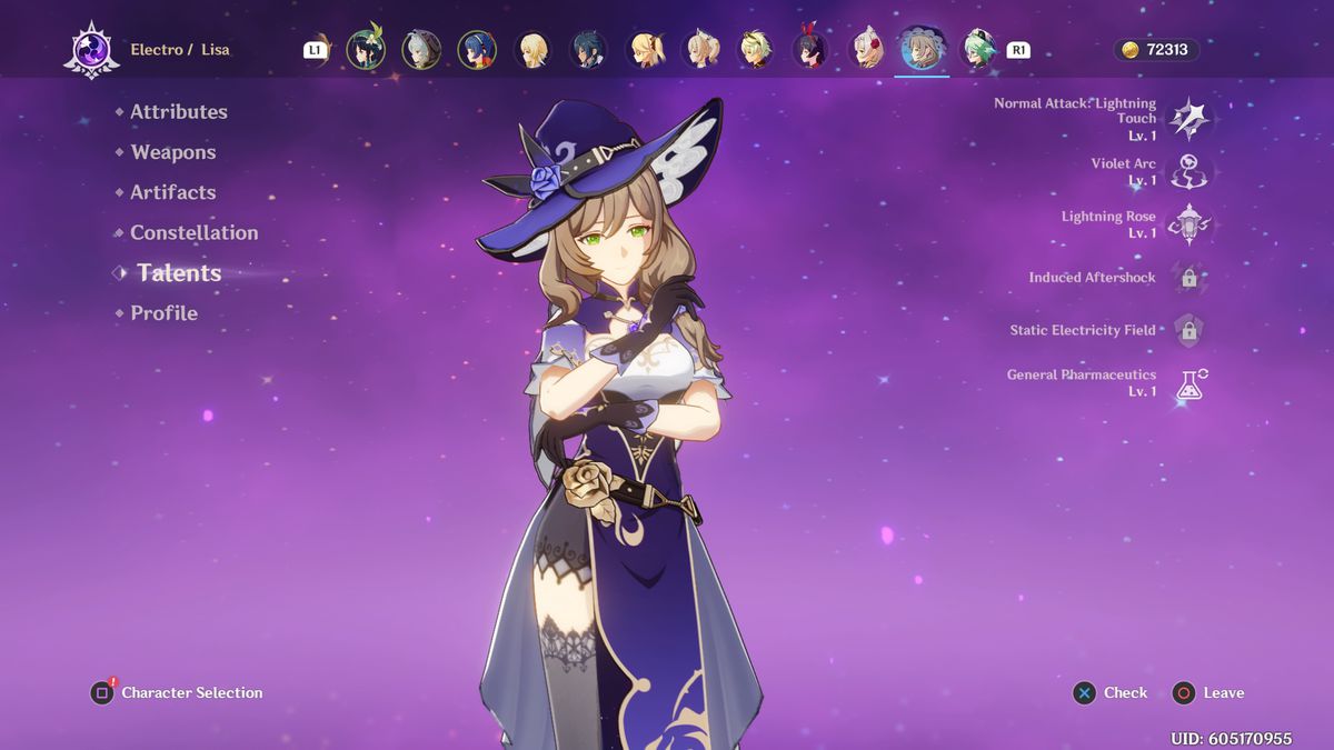 Lisa personaggio Genshin Impact