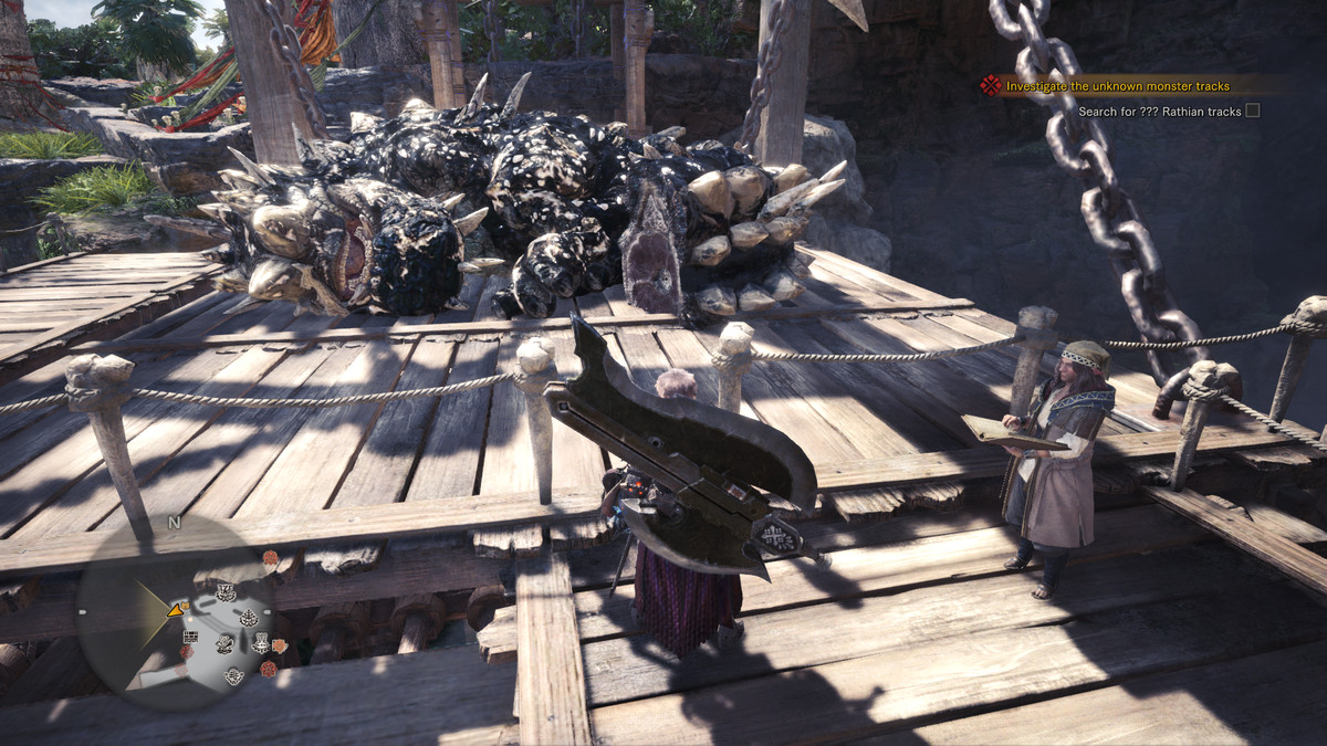 Mostro su un pallet di cattura in Monster Hunter Rise