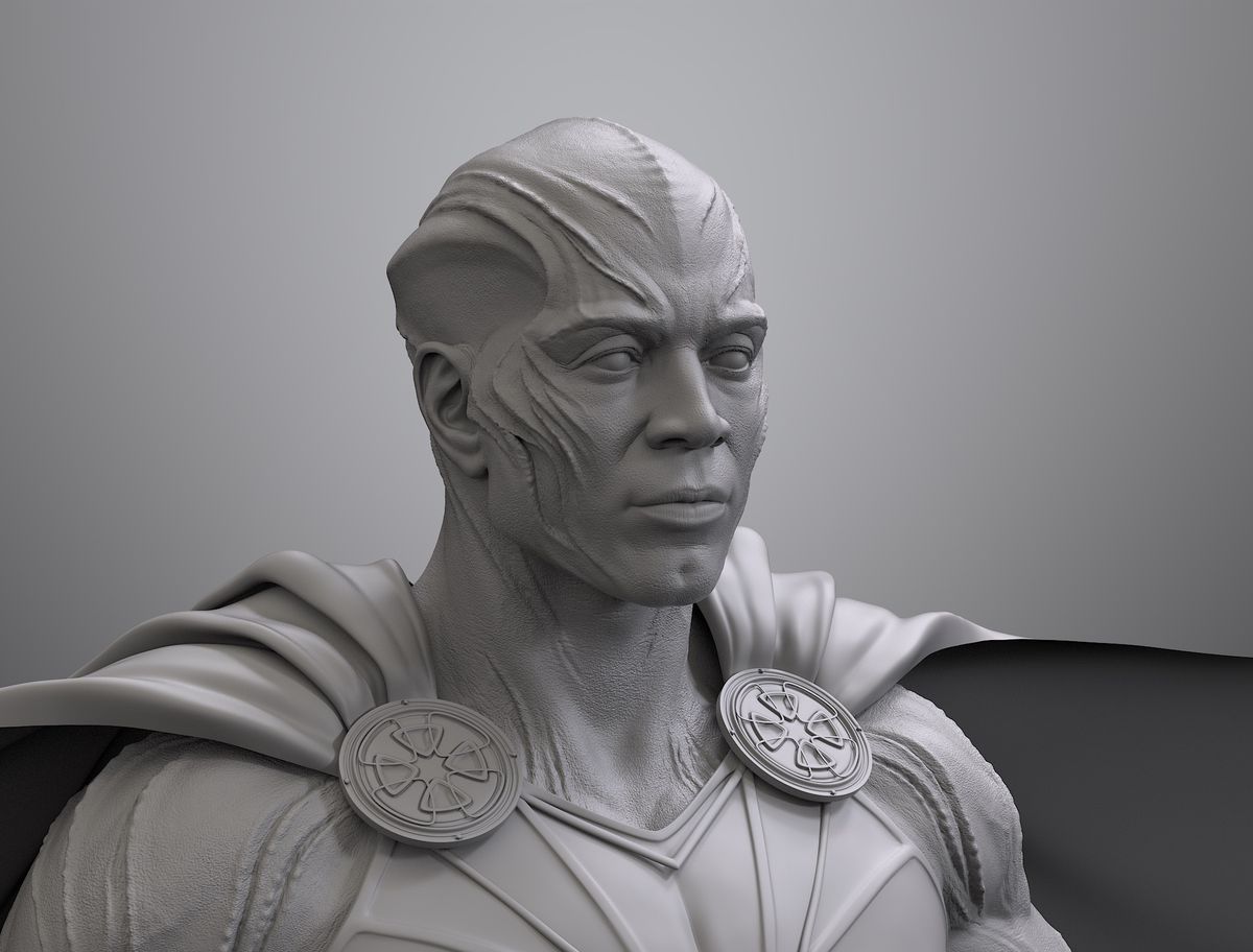 Il terzo rendering in bianco e nero del design di Martian Manhunter Justice League è diventato