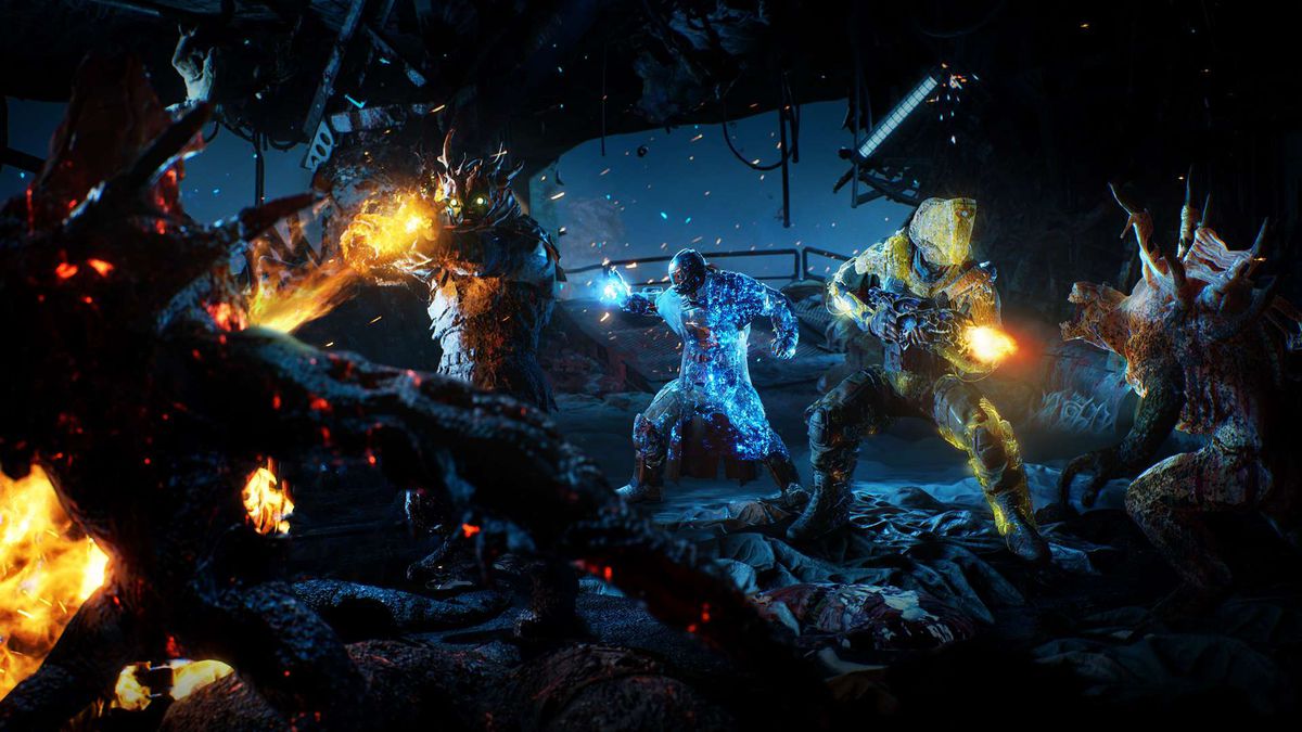 Tre Outriders combattono mostri