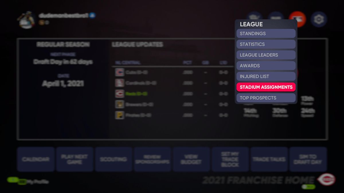 Menu che mostra l'opzione