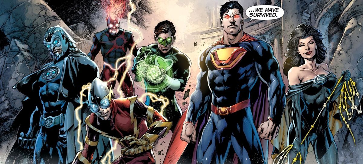 The Crime Syndicate, members of an evil, alternate universe version of the Justice League.