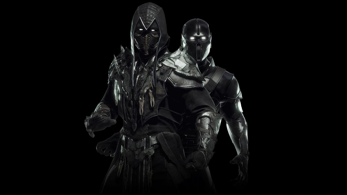 Noob Saibot come appare in Mortal Kombat 11 su uno sfondo nero
