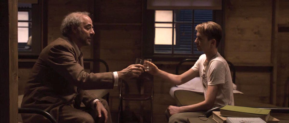 Erksine toasting Steve on the eve of his transformation into Captain America