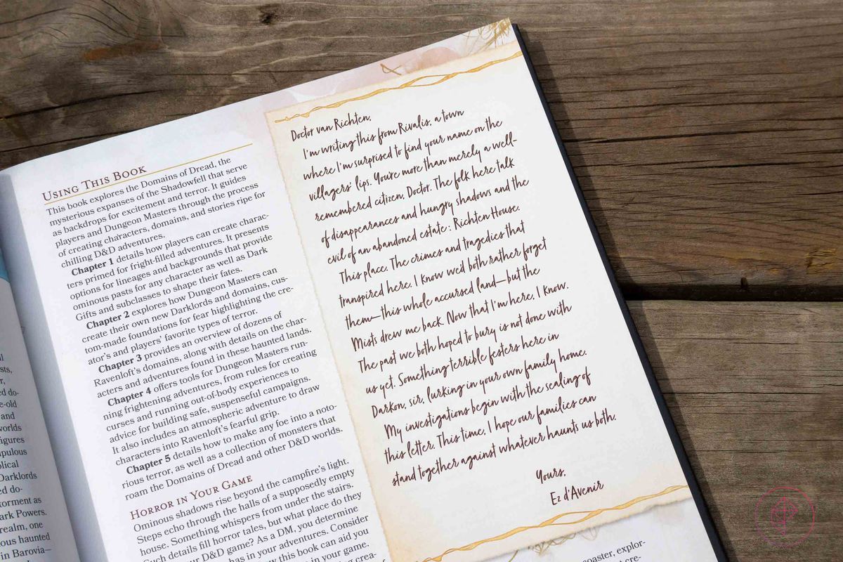 Una lettera di Ez D'Avenir, scritta al dottor van Richten.  È firmato semplicemente: 