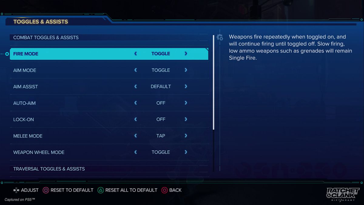 Le opzioni di combattimento in Ratchet & Clank: Rift Apart