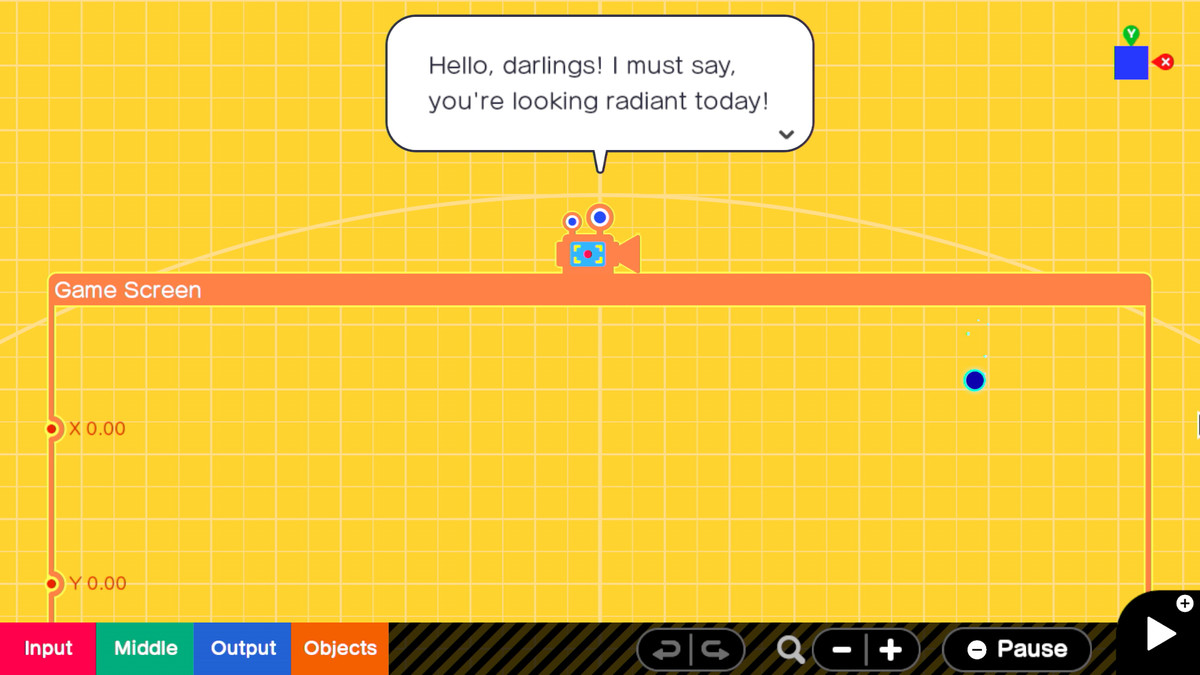 Nodo della schermata di gioco in Game Builder Garage