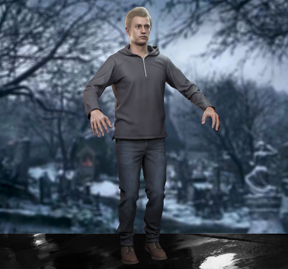 Un modello di Ethan Winters di Resident Evil Village