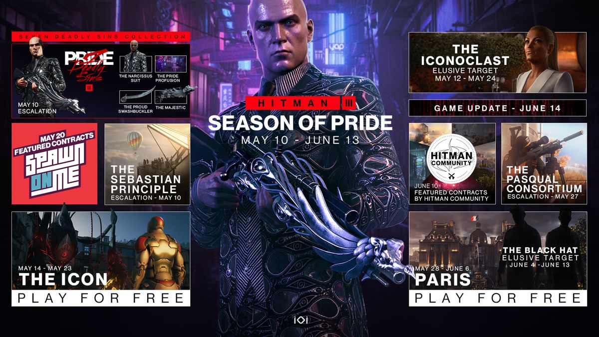 Roadmap del DLC di Hitman 3 stagione di Pride Seven Deadly Sins