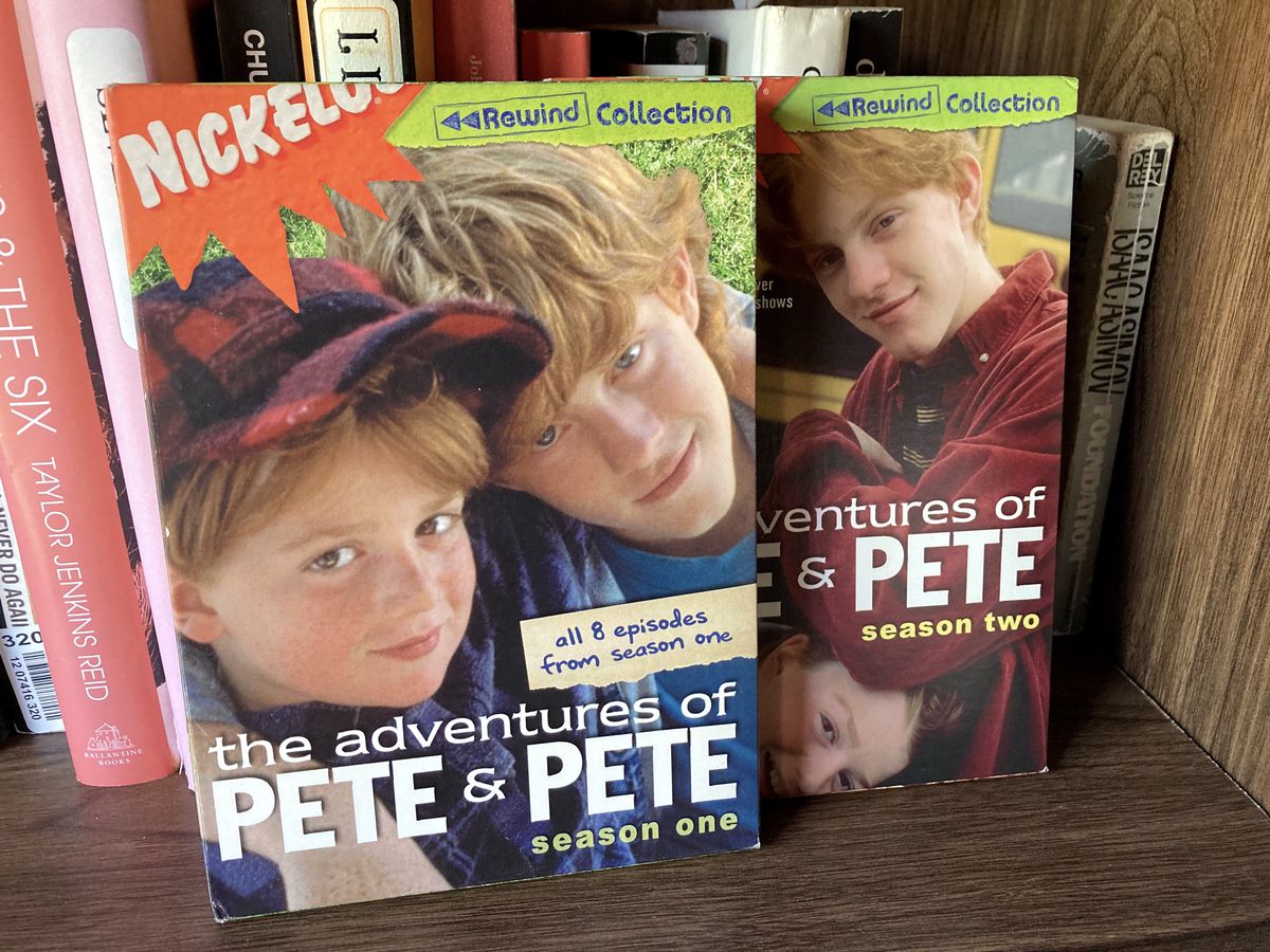 The Adventures of Pete & Pete on DVD sitting on a book shelf