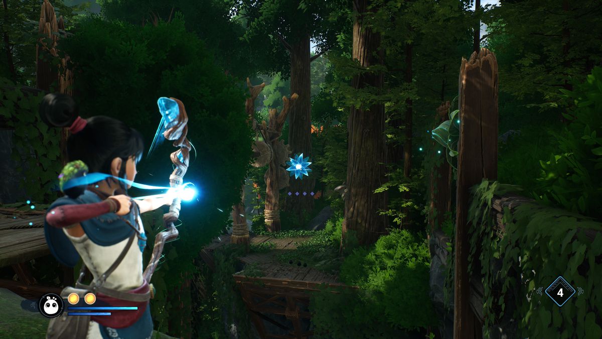 Kena mira a un fiore rampino