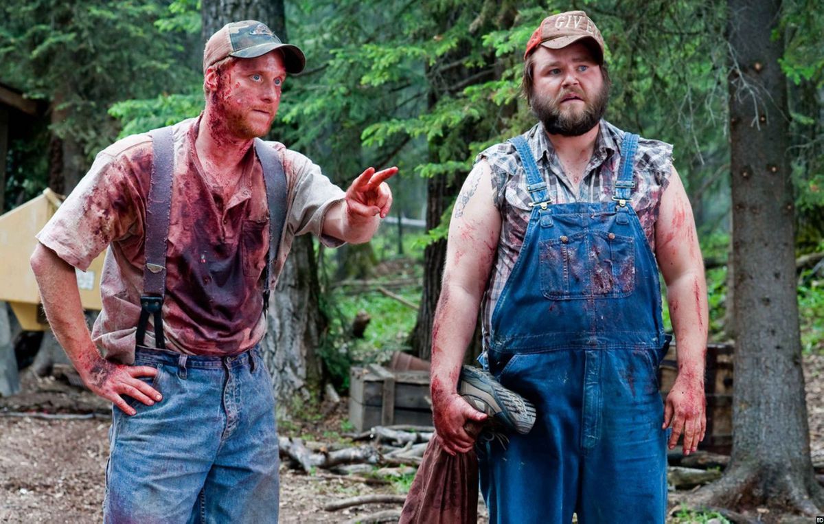 Tyler Labine and Alan Tudyk as Tucker and Dale in Tucker & Dale vs Evil