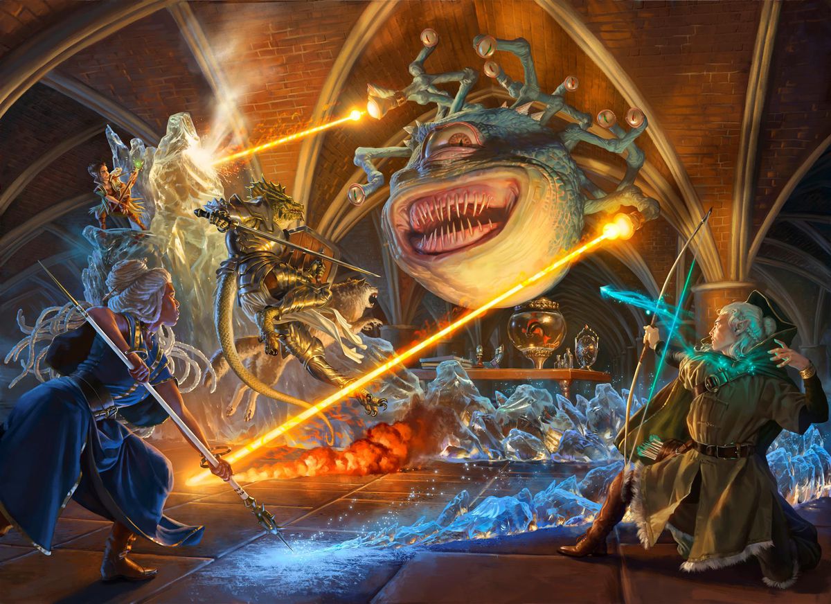 Una battaglia colorata con un osservatore che si scatena con i suoi occhi.