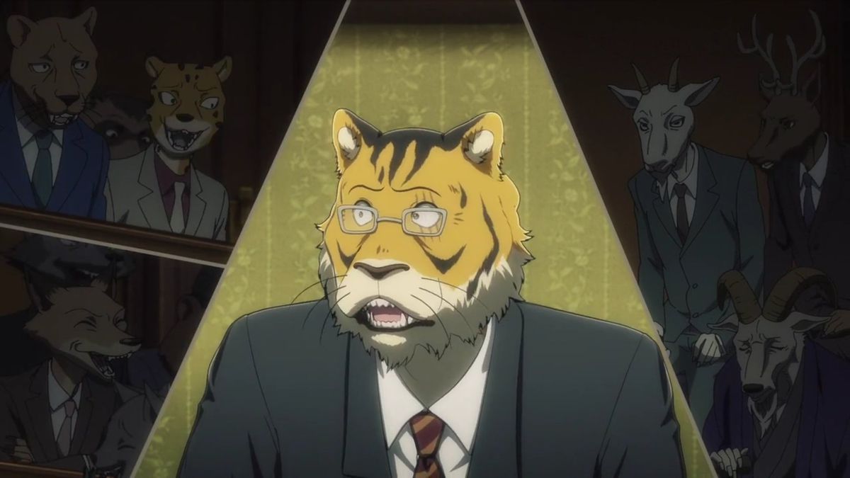 Uno scambio a frame diviso tra più personaggi animali antropomorfi, resi in animazione sia 2D che 3D